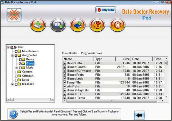 Screenshot of iPod Support Software