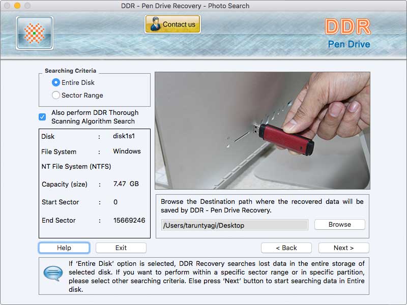 Screenshot of Recovering Files on Mac