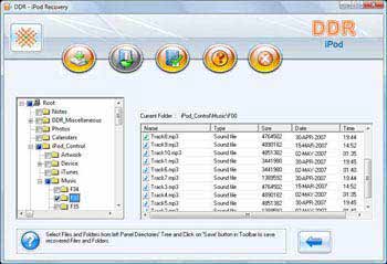 iPod data recovery software screenshot