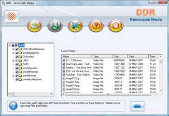 Removable media data recovery software screenshot